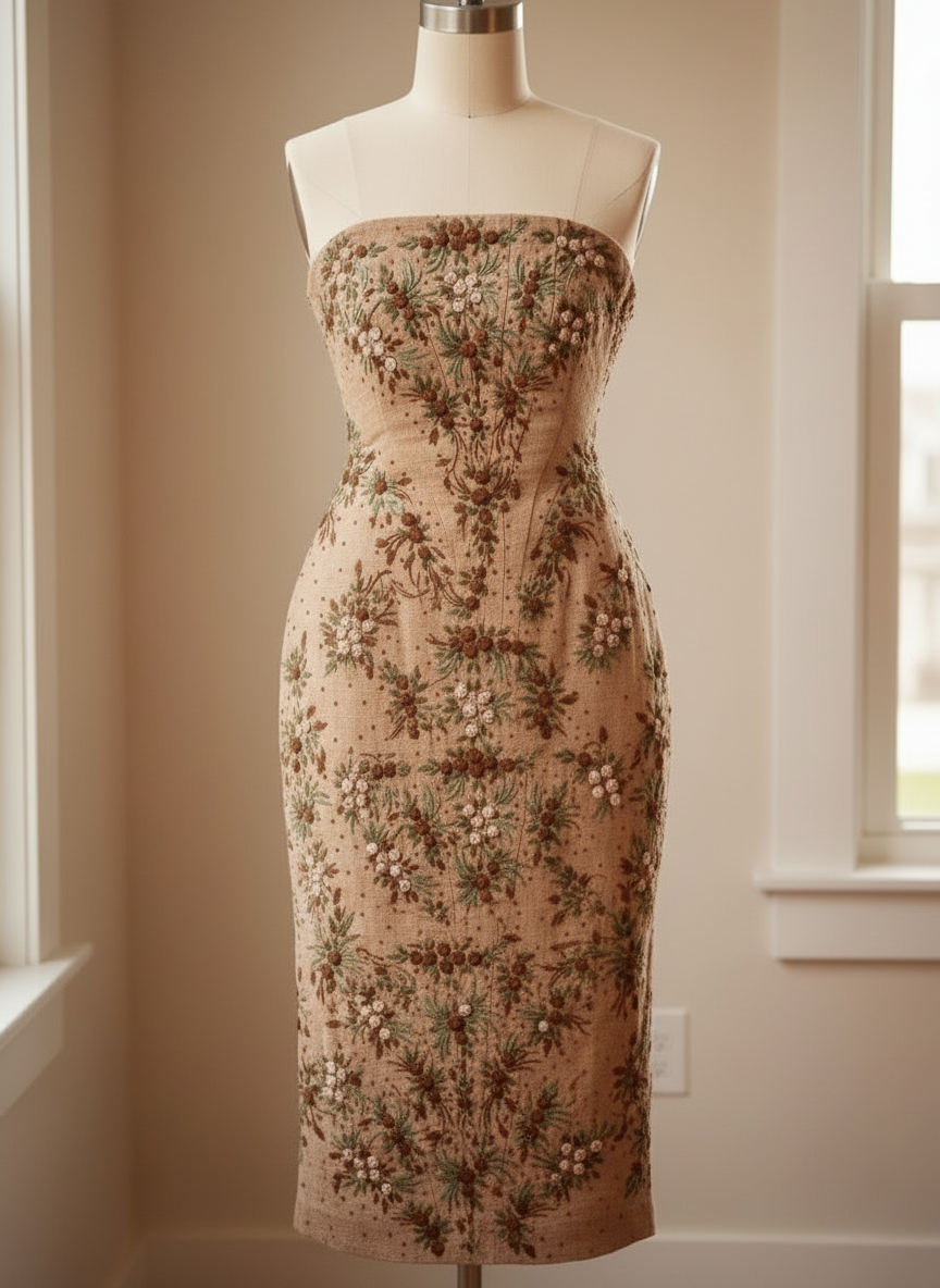 UNIQUE FLORAL NOTOXIC EMBROIDERY DRESS