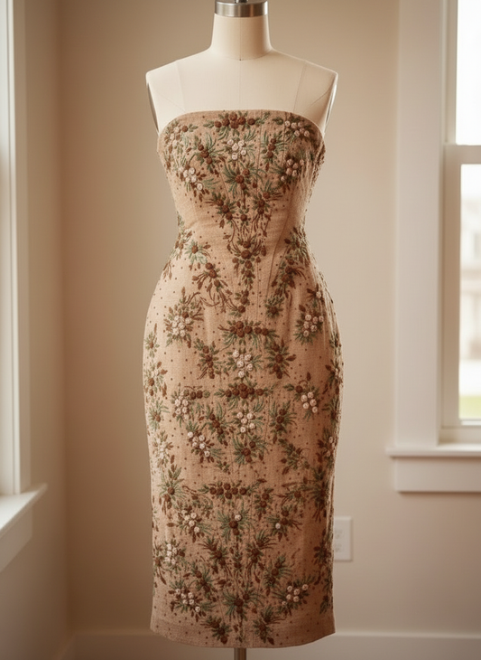 UNIQUE FLORAL NOTOXIC EMBROIDERY DRESS